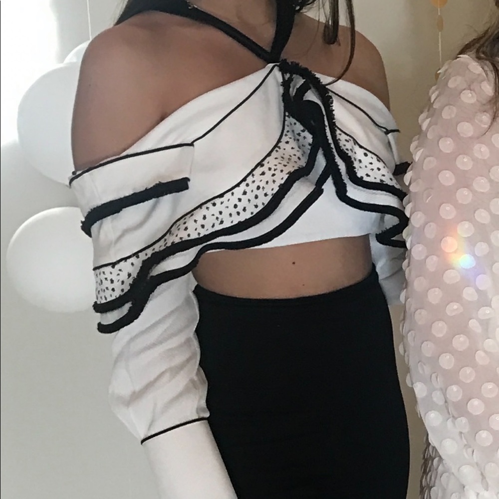 Cropped Proenza Schouler Halter Neck Long Sleeve Top